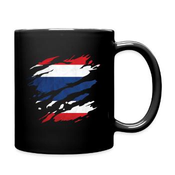 Thailand - National flag, scratches, cracks - Full Colour Mug - black - Right