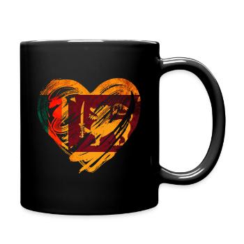 Sri Lanka Flagge - Tasse einfarbig - Schwarz - Rechts