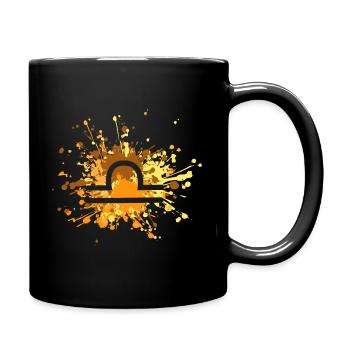 Zodiac Libra Symbol Color Splash - Tasse einfarbig - Schwarz - Rechts