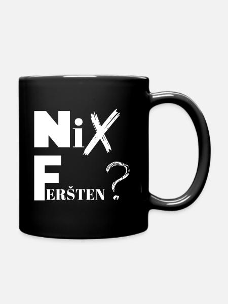 Nix Feršten - Balkan Design Frontprint - Tasse einfarbig - Schwarz
