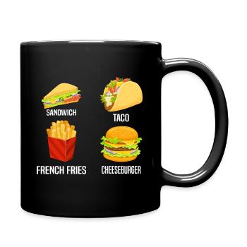 Sandwich Taco French Fries Cheeseburger - Tasse einfarbig - Schwarz - Rechts