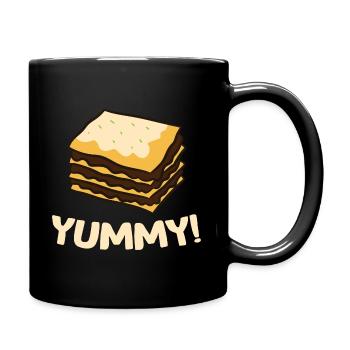 Lasagne - Yummy! - Tasse einfarbig - Schwarz - Rechts