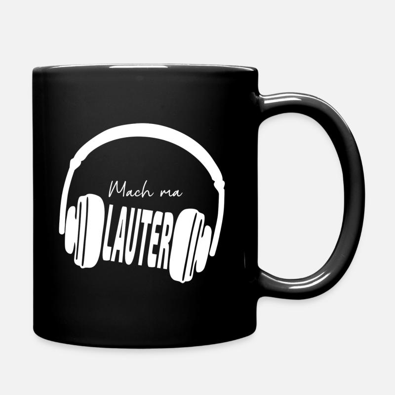 Mach Mal Lauter Kopfhörer - auf dunkel - Tasse einfarbig - Schwarz