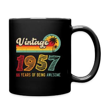 Vintage 1957, Cadeau D'anniversaire 66 Ans - Mug uni - noir - Droite