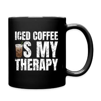 Iced Coffee Is My Therapy Eiskaffee - Tasse einfarbig - Schwarz - Rechts