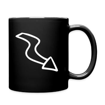 Pfeil Zeichnung Skizze weiß - Tasse einfarbig - Schwarz - Rechts