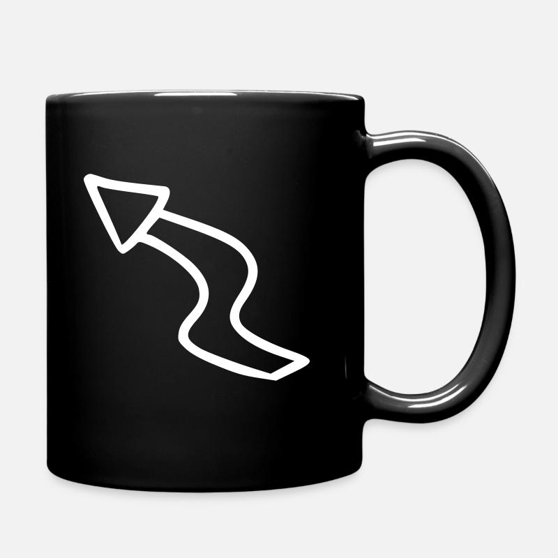 Arrow drawing sketch white - Full Colour Mug - black
