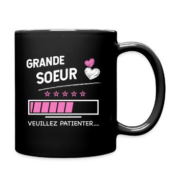 Grande soeur veuillez patienter - Mug uni - noir - Droite