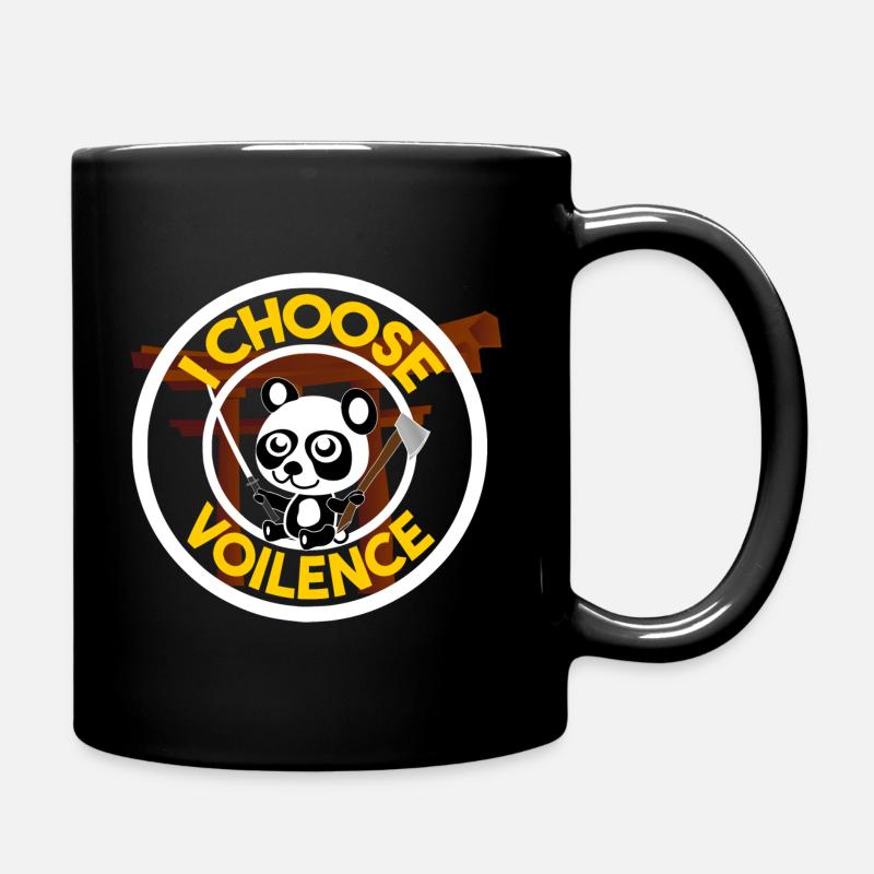 Panda i choose voilence - Tasse einfarbig - Schwarz