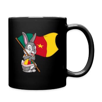 Cameroon Fan Rabbit - Full Colour Mug - black - Right