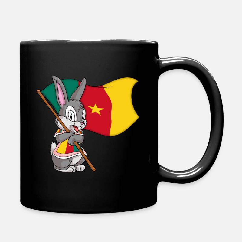 Cameroon Fan Rabbit - Full Colour Mug - black