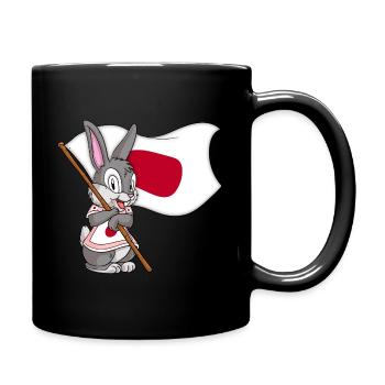 Japan Hase - Tasse einfarbig - Schwarz - Rechts