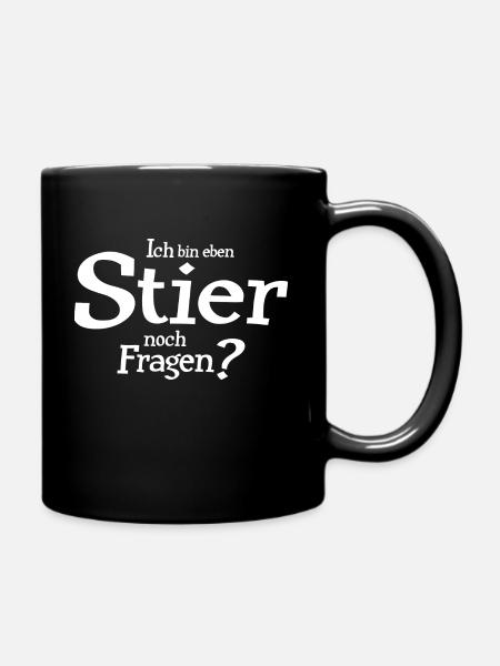 Sternzeichen Stier - Tasse einfarbig - Schwarz