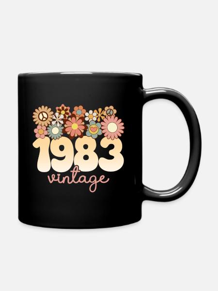 Retro Groovy 1983 Fête Anniversaire Femme 40 Ans - Mug uni - noir