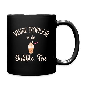 Vivre d'Amour et De Bubble Tea - Mug uni - noir - Droite