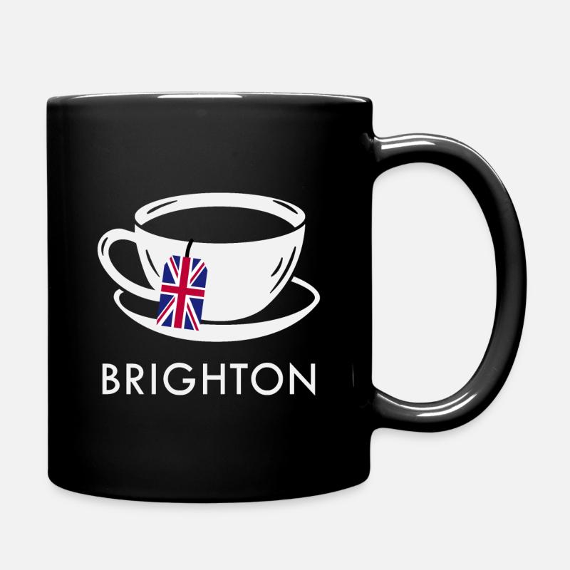 Brighton Tea Cup UK Flag Teabag - Full Colour Mug - black