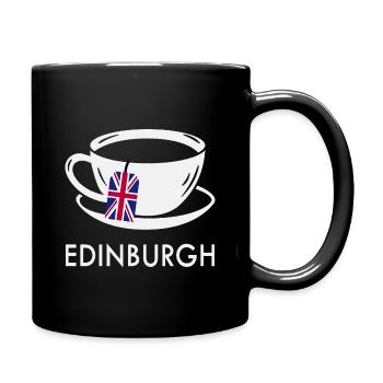 Edinburgh Tea Cup UK Flag Teabag - Full Colour Mug - black - Right