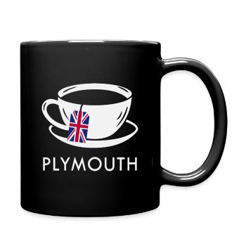 Plymouth Tea Cup UK Flag Teabag - Full Colour Mug - black - Right