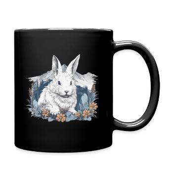 Lapin lapin Art de la nature - Mug uni - noir - Droite