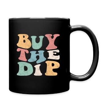 Buy the dip! retro bunt - Tasse einfarbig - Schwarz - Rechts