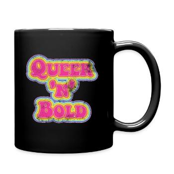 Queer 'n' Bold Rainbow Vintage - Full Colour Mug - black - Right