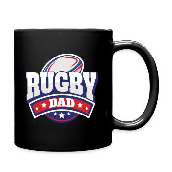 Vater Rugby-Spieler Geschenk Papa Rugby-Unterstützer - Tasse einfarbig - Schwarz - Rechts