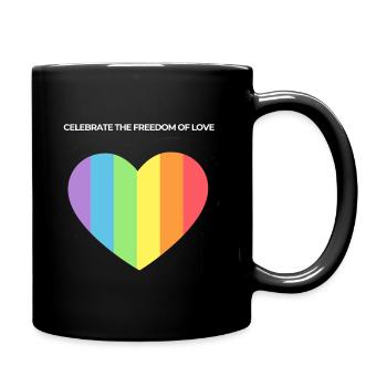 Love Rainbow Herz Pride - Tasse einfarbig - Schwarz - Rechts