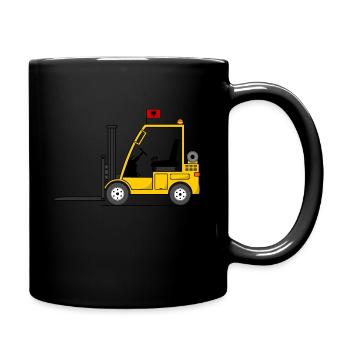 Stapler Albanien Flagge - Tasse einfarbig - Schwarz - Rechts