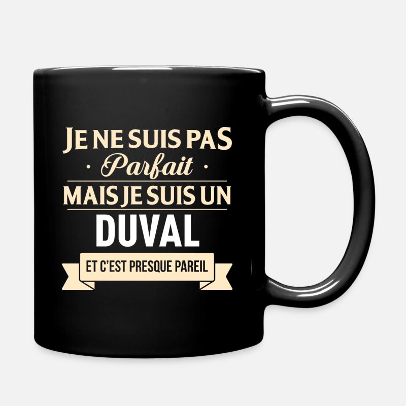 Cadeau Humour Duval nom de famille - Mug uni - noir