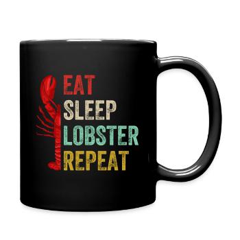 Hummer essen Meeresfrüchte - Tasse einfarbig - Schwarz - Rechts