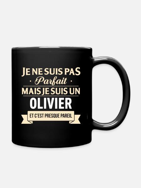 Cadeau Humour Olivier nom de famille - Mug uni - noir