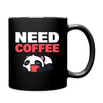 Need Coffee Kaffee - Tasse einfarbig - Schwarz - Rechts