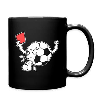 Funny Soccer Ball Sportbeamter - Tasse einfarbig - Schwarz - Rechts