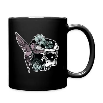 Floral Skull - Tasse einfarbig - Schwarz - Rechts
