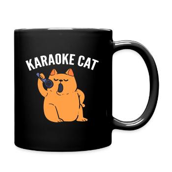 Karaoke Cat Katze Karaoke -Sänger - Tasse einfarbig - Schwarz - Rechts