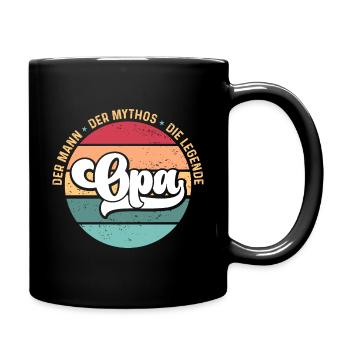 Opa - Mann - Mythos - Legende - Tasse einfarbig - Schwarz - Rechts