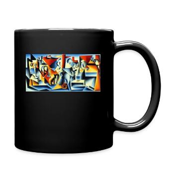Abstract modern life - Full Colour Mug - black - Right