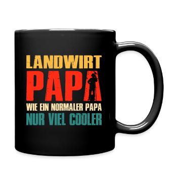 Landwirt Papa Wie Ein Normaler Papa Nur Cooler - Tasse einfarbig - Schwarz - Rechts