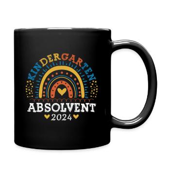 Kindergarten Absolvent 2024 Regenbogen Einschulung - Tasse einfarbig - Schwarz - Rechts