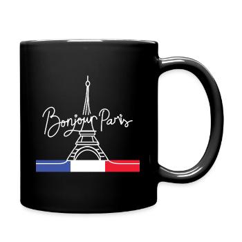 Cadeau Design graphique Paris Tour Eiffel France - Mug uni - noir - Droite
