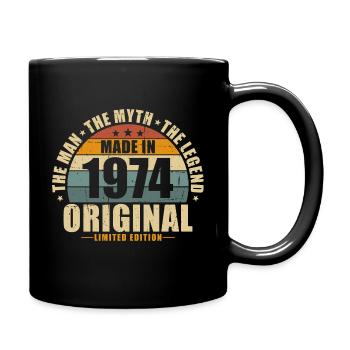 1974 Vintage né homme mythe légende - Mug uni - noir - Droite