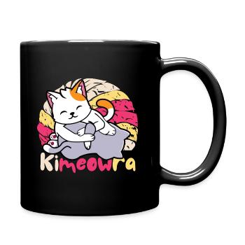 Japanese JIU JITSU Kimura Kawaii Kimeowra Cat - Full Colour Mug - black - Right