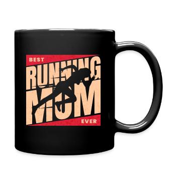 Marathonläufer Mama Beste Läuferin Mama - Tasse einfarbig - Schwarz - Rechts