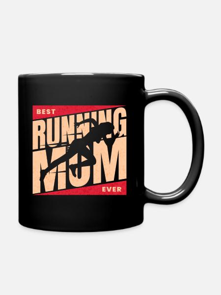 Maman Coureuse Marathon Meilleure Maman Runner - Mug uni - noir