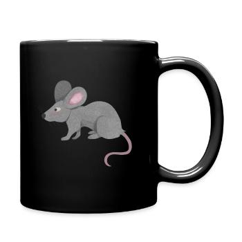 kleine Ratte - Tasse einfarbig - Schwarz - Rechts