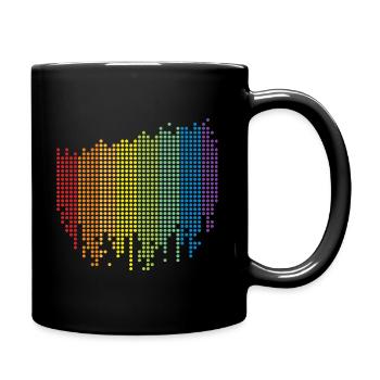 Rainbow in Dots - Full Colour Mug - black - Right