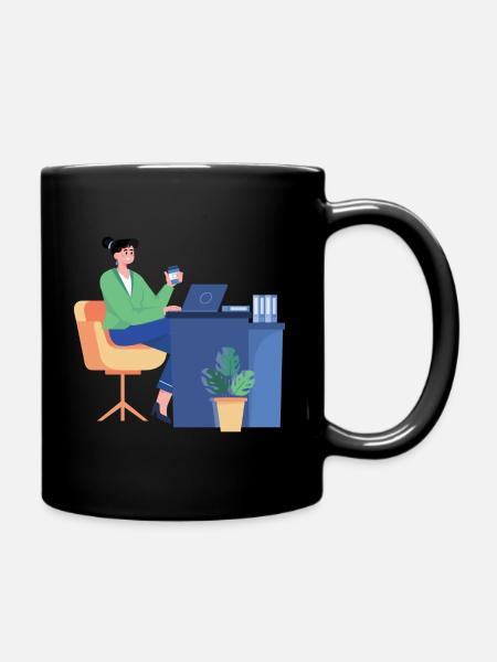 Femme au bureau - Mug uni - noir