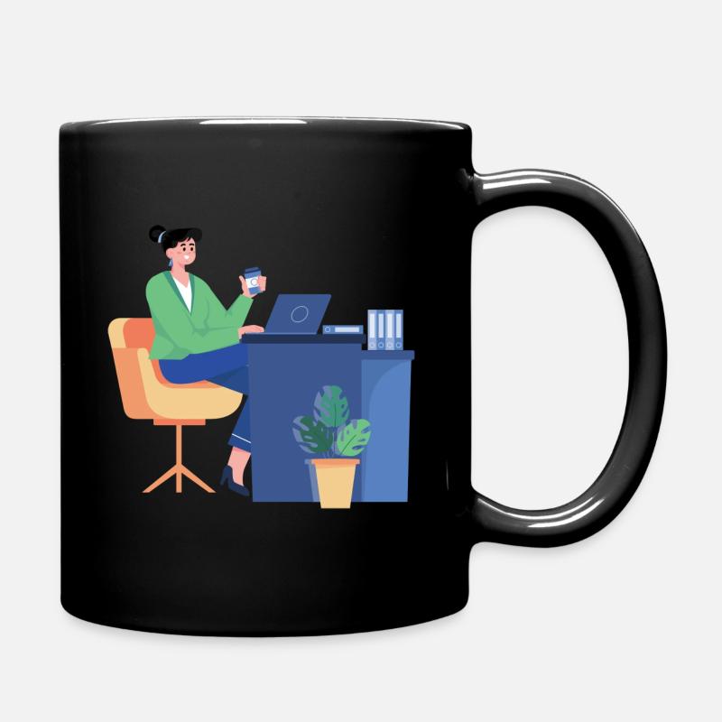 Femme au bureau - Mug uni - noir