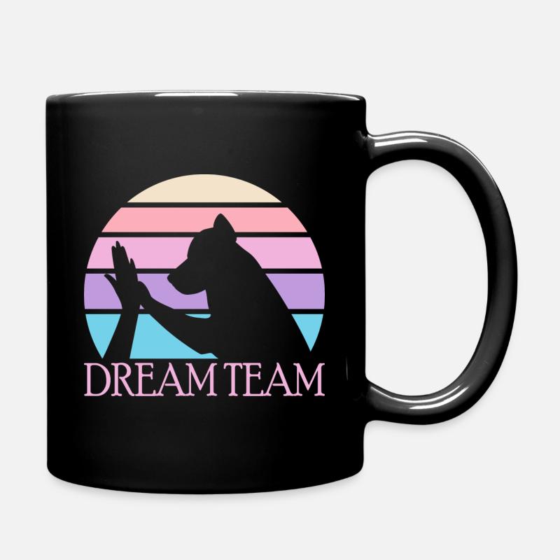 Hund Hundeliebhaber Dream Team Sunset - Tasse einfarbig - Schwarz