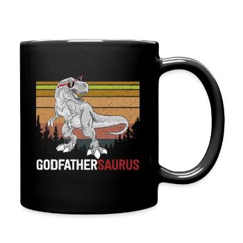 Godfathersaurus Rex Dinosaur T Rex Godfather - Full Colour Mug - black - Right